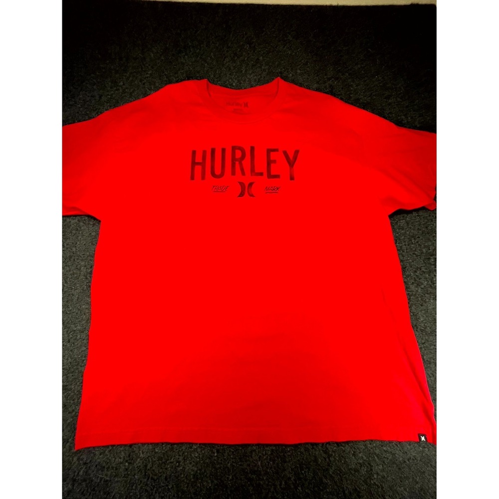 Hurley T Shirt Mens 2XL Red Cotton Graphic Short Sleeve Crew Neck Surf Skate